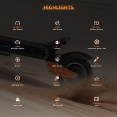 Halo Knight T102 E-Scooter 1200W 21Ah 10″ Electric Scooter Foldable 50km/h USA