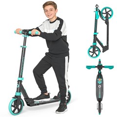 Foldable Kick Scooter Adjustable for Teens Adult Big Wheels No Assembly Unisex