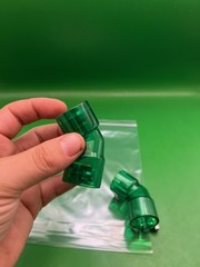 Pair of 2 Green Paintball Right Feed Elbows