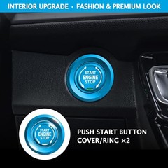 7PCS Aluminum Alloy Knob Cover Trim Set (Blue) – Interior Upgrade BLUE