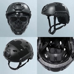 Tactical Airsoft Helmet Full Face Mask Black Paintball Military Style