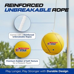Tetherball Game Set – Soft-Touch Tether Ball with 2 Reinforced Attached Ropes…