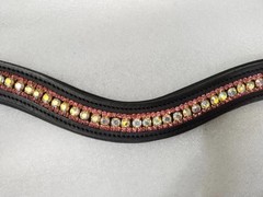 Ridex Designer Multi Crystal Horse Leather Browband For Bridle