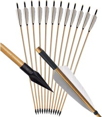 Handmade Tradition Hunting 33″ Wooden Arrow LongBow Spine 300 With Medieval Tip