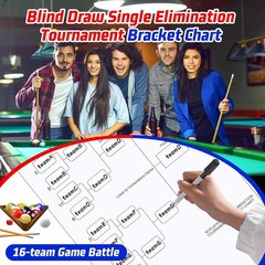 16 Team Erasable Tournament Bracket Board 22 X 34 Inch Single Elimination Bracke