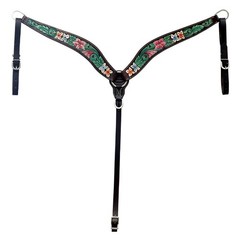 Western Headstall and Breast Collar Set HILASON Tooled Leather Horse Bridle Tack