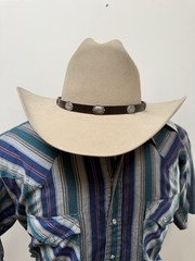 Native American Sterling Silver Concho Style Hat Band