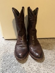 Tecovas Men’s Brown Caiman Leather Western Cowboy Boots US 10 MPN 1004