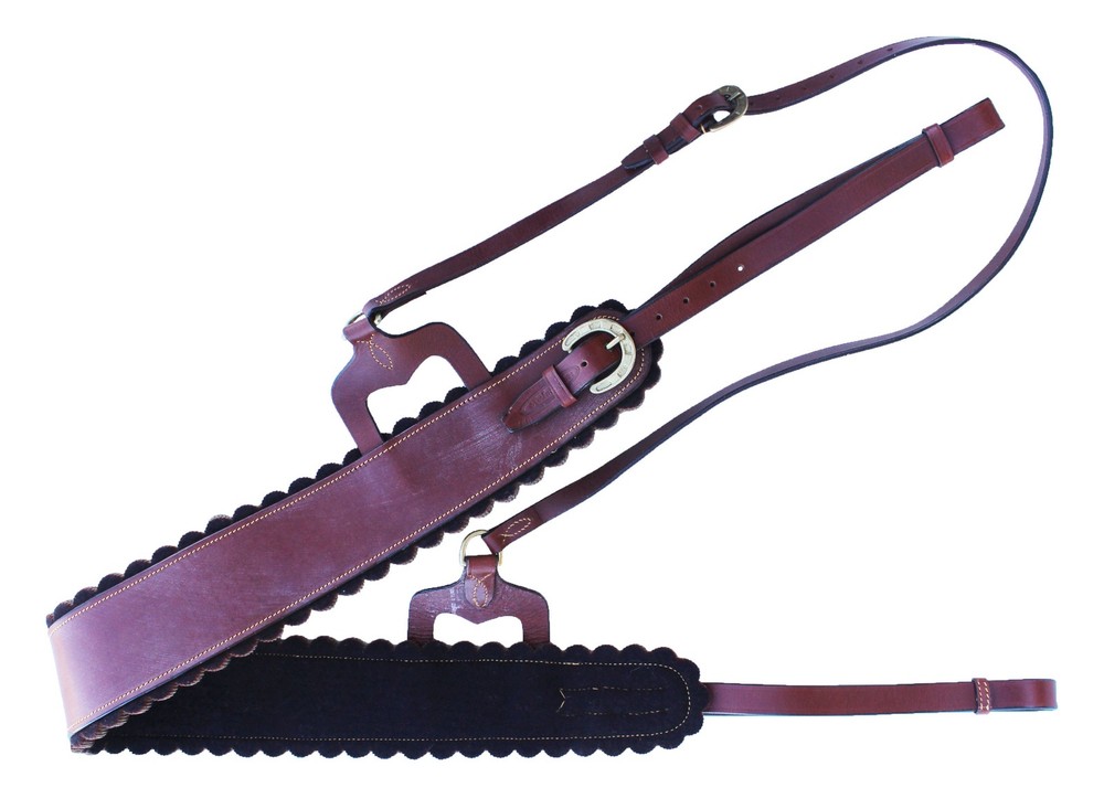 Full Horse Australian Wool Felt Brown Leather Western Breastplate 110BP215BR-F