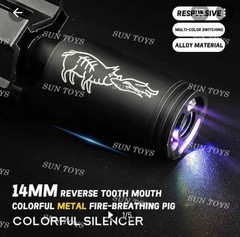 14mm CCW Compact Airsoft/gel Blaster Multi Color Barrel Flash Unit Attachment