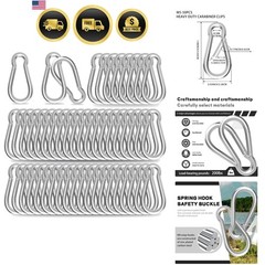 Carabiner, Heavy Duty Galvanized Steel Spring Snap Hook Carabiner Clips with …