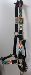 WEAVER BLACK NYLON 1» AVERAGE HORSE ADJUSTABLE 800-1100 LB AZTEC HALTER