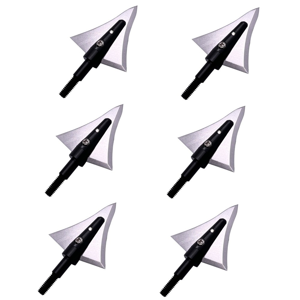 6PCS Hunting Broadheads Fixed Blades Stainless Steel