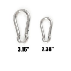 4 Pack 5/16″ Stainless Steel Carabiner Clip Metal Spring Snap Hook Heavy Duty