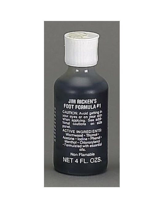 Jim Ricken’s Foot Formula #1 – 4 oz Bottle – Thrush, Sensitive Soles, Bruises