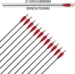 30″ Carbon Arrows Hunting Arrows with 4″ Shield Shaped Turkey Feathers Spine 400