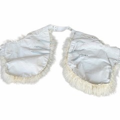 Wooly Rodeo Chinks Cowboy Western Chaps Mongolian Lamb Fur White Leather GUC
