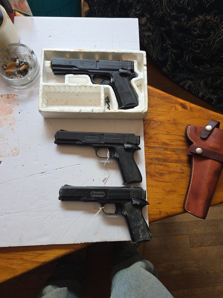 3 Vintage Marksman Air Pistols Parts Only Or For Repair None Working