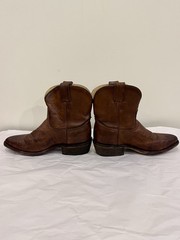 Womens Frye Billy Short Cognac Distressed Rugged Leather Cowboy Boots Sz 7 1/2 B