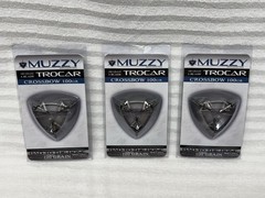 3 packs CROSSBOW Muzzy 3 BLADE Trocar 100 Grain Archery Hunting Fixed Broadhead