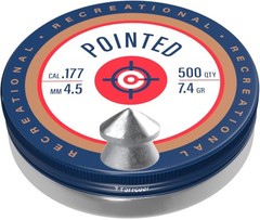 .177 Caliber Pointed Lead Pellets 500 Count Tin for Air Rifle Pistol