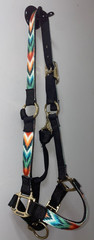 WEAVER BLACK NYLON 1» AVERAGE HORSE ADJUSTABLE 800-1100 LB AZTEC HALTER