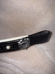 Dressage “V” GEL 18” Browband Black And White Pearls With Shields