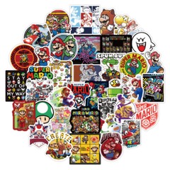 50pcs Super Mario Kart Removable Wall Decal Stickers Luggage Laptop Bottle Party