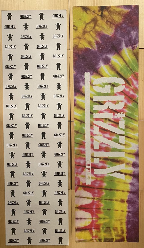 Grizzly 9″ x 33″ Pro quality bubble free￼ Multi￼ Tie-Dye Skateboard Grip Tape