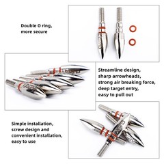 12Pcs Archery Field Points 100 Grain Target Hunting Practice Arrow Tip 5/16 inch