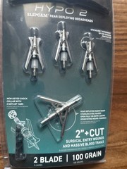 Rage Hypo 2 SlipCam 100 Grain 2 Blade Broadheads 3 Pack + Practice Head New