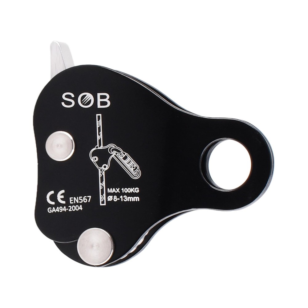 TRIWONDER Climbing Ascender Fall Protection Rope Grab Belay 2.8″ x 3″, Black