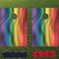 Rainbow Cornhole Bean Bag Toss Game Set, Bags Included, LGBTQ Pride Cornhole