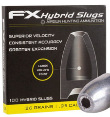 FX HYBRID SLUG 100 Count HOLLOW POINT 6.35mm .25 Caliber Air Rifle Pellets USA