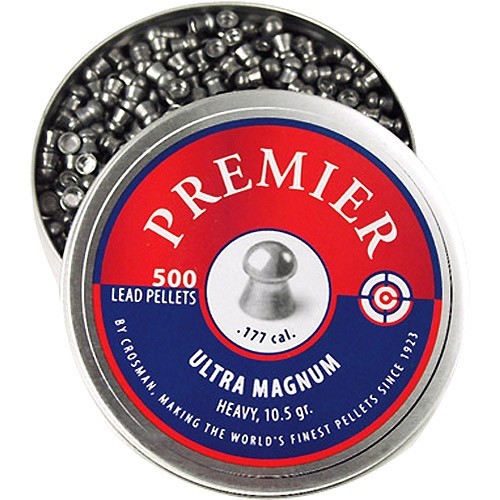 Crosman .177 ULTRA MAGNUM DOMED PELLETS 500 each 10.5 GRAIN Round Can USA Made