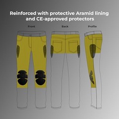 – Men Engineered Protective Jeans Aramid Lining 34W x 32L Light-blue