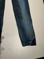 Lemieux Breeches Women’s 22 UK 6 Blue Denim Equestrian Knee Riding Nylon 24×24.5