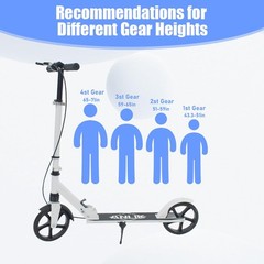 Kick Scooter for Ages 6+ Kids, Teens & Adults Foldable, NonSlip PU Wheels, 4…