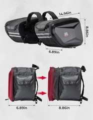 Motorcycle Saddlebags Expandable 20-30L Eva Hard Side Bag Compatible with