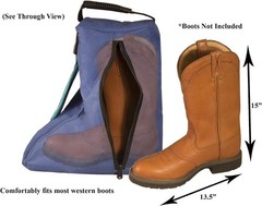 Nylon Padded Western Boot Bag with Rubber Grip for Equestrian Travel