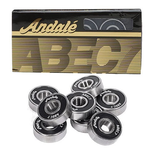 Andale ABEC 7 Black Gold Pro Rated Skateboard Bearings Set Of 8