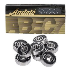 (Dealer 4-Pack 32 Bearings) Andale ABEC 7 Black Gold Pro Skateboard Bearings