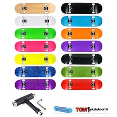 TGM Skateboard Complete with Skate T-Tool and Stickers – Choose Color and Size