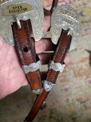 Vintage WOODs Sterling Trophy used western headstall BLING FREE SHIPPING