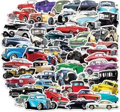 51 PCS Vintage Classic Car Stickers Pack for Kids Teens Adults Classic Cars Wate