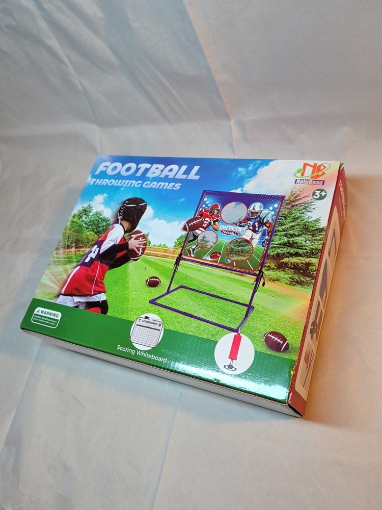 Football Toss Game w/ 4 Inflatable Balls – Football Throwing Target Game NIB