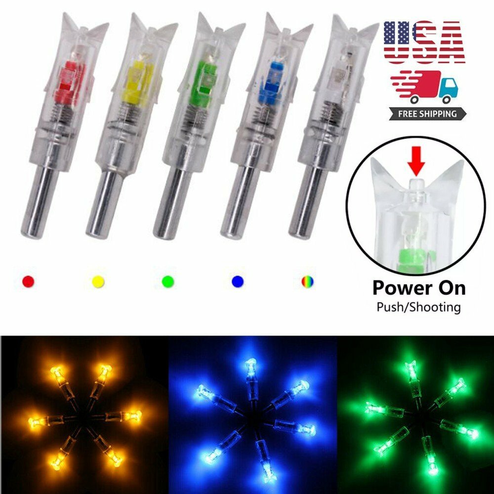 6PCS LED Lighted Nocks for Crossbow With .300/7.62mm Inside Diameter Nocks Arrow