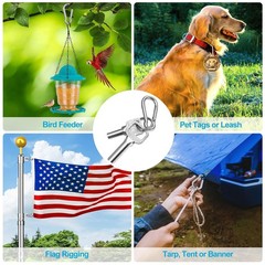 Multi-Purpose Stainless Steel Carabiners – 1.57 Inch Clips for Hiking & Camping