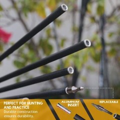 12Pack Carbon Arrows 32″ Spine500 with Removable Tips for Compound & Recurve Bow