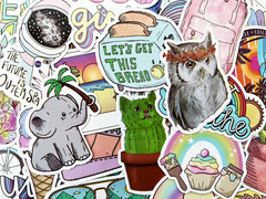 100 Cool Colorful Sticker Pack Skateboard Laptop Car Decals Boys Girls Lot